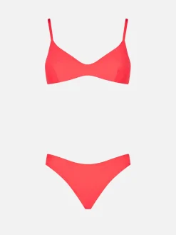 Damen-Bralette-Bikini in Neonrot