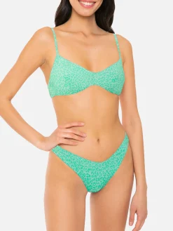Damen-Bralette-Bikini mit Animal-Print