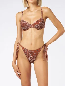 Damen-Bralette-Bikini mit Bandana-Print
