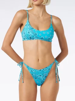 Damen-Bralette-Bikini mit Bandana-Print
