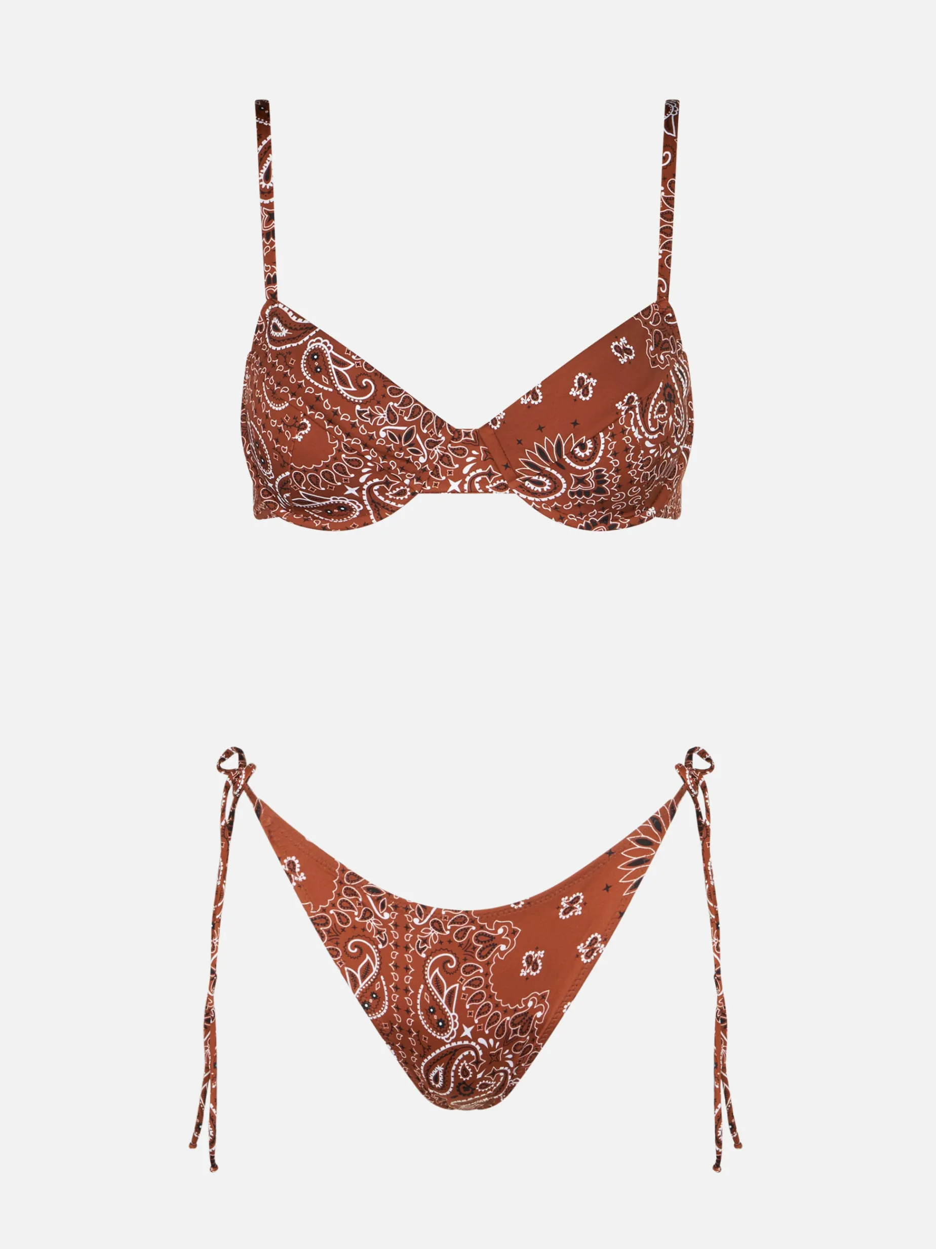 Damen-Bralette-Bikini mit Bandana-Print