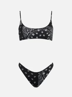 Damen-Bralette-Bikini mit Bandana-Print