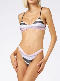 Damen-Bralette-Bikini mit Chevron-Muster