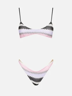 Damen-Bralette-Bikini mit Chevron-Muster