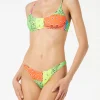 Damen-Bralette-Bikini mit fluoreszierendem Bandana-Print