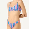Damen-Bralette-Bikini mit gestreiftem Bandana-Print