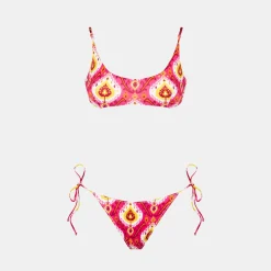Damen-Bralette-Bikini mit Ikat-Print