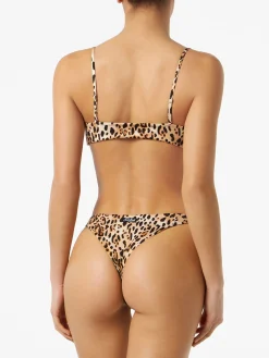 Damen-Bralette-Bikini mit Leopardenmuster