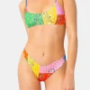 Damen-Bralette-Bikini mit mehrfarbigem Bandana-Print
