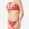 Damen-Bralette-Bikini mit Retro-Blumendruck