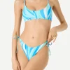 Damen-Bralette-Bikini mit Shape-Wave-Print