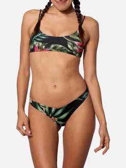 Damen-Bralette-Bikini mit tropischem Aufdruck