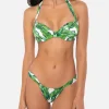 Damen-Bralette-Bikini mit tropischem Aufdruck