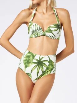 Damen-Bralette-Bikini mit tropischem Aufdruck
