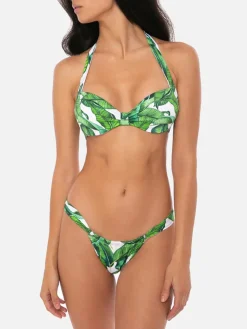 Damen-Bralette-Bikini mit tropischem Aufdruck