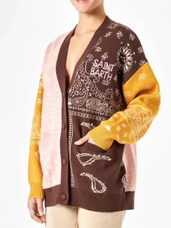 Damen-Cardigan mit Bandana-Print