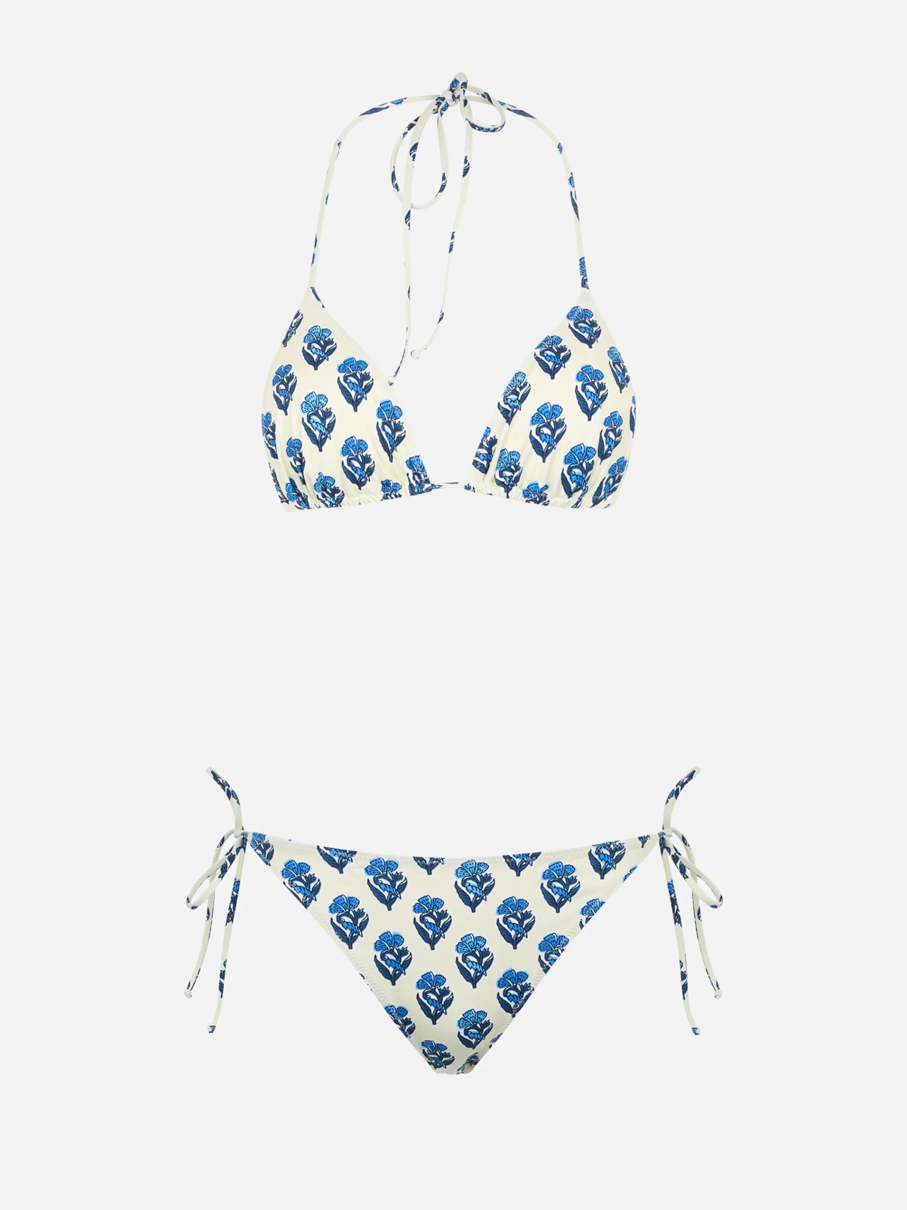 Damen-Dreiecksbikini „Jaipur“ mit Blumenmotiv „Leah Virgo“.