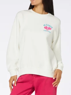 Damen-Fleece-Sweatshirt mit Aufdruck „St. Barth Padel Lover“.