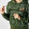 Damen-Fleece-Sweatshirt mit Kapuze und Bandana-Aufdruck