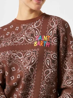 Damen-Fleece-Sweatshirt mit Bandana-Print