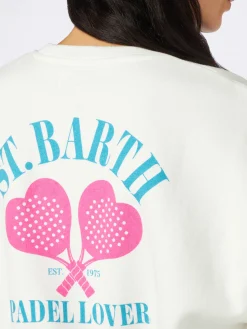Damen-Fleece-Sweatshirt mit Aufdruck „St. Barth Padel Lover“.