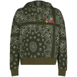 Damen-Fleece-Sweatshirt mit Kapuze und Bandana-Aufdruck