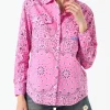 Damen-Hemd in Rosa mit Bandana-Aufdruck