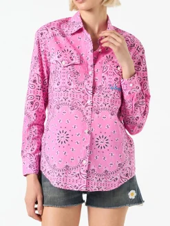 Damen-Hemd in Rosa mit Bandana-Aufdruck