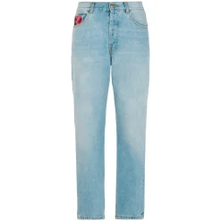 Damenjeans mit Häkeltaschen
