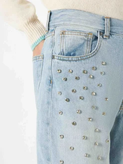 Damenjeans mit Strasssteinen