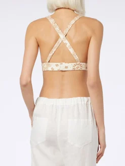 Damen-Jeans-Bandana-Oberteil Eda mit U-Ausschnitt