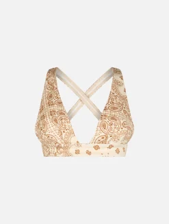 Damen-Jeans-Bandana-Oberteil Eda mit U-Ausschnitt