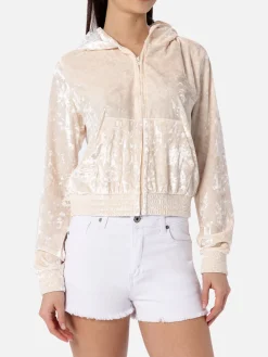 Damen-Kapuzenpullover aus Chenille mit Reißverschluss, Jasmine