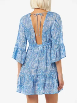 Damen-Leinen-Paisly-Kurzkleid April