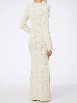 Damen-Midikleid aus Baumwollstrick