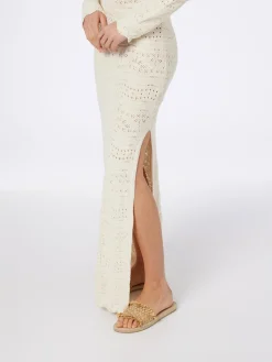 Damen-Midikleid aus Baumwollstrick