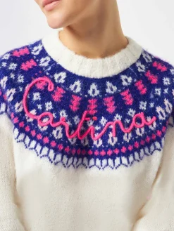 Damen-Nordic-Pullover mit Cortina-Stickerei