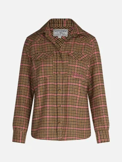 Damen-Overshirt mit Pied-de-Poule-Print