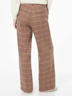 Damen-Palazzohose mit Pied-de-Poule-Print
