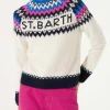 Damenpullover aus nordischem Jacquard mit Rundhalsausschnitt