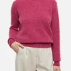 Damenpullover aus Stretchgarn mit Pfingstrosen Sorbonne
