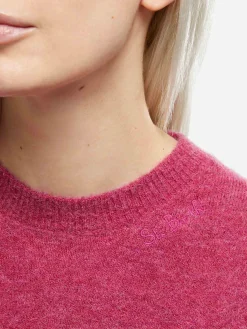 Damenpullover aus Stretchgarn mit Pfingstrosen Sorbonne