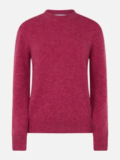 Damenpullover aus Stretchgarn mit Pfingstrosen Sorbonne