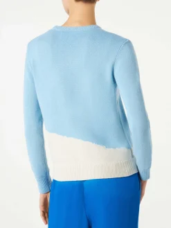 Damenpullover im Vintage-Postkartenstil mit Lovovia-Stickerei