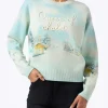 Damenpullover Louise aus Kaschmirmischung mit Chalet-Print und Queen of Chalet-Stickerei