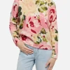 Damenpullover Louise aus Kaschmirmischung mit Pfingstrosen-Print