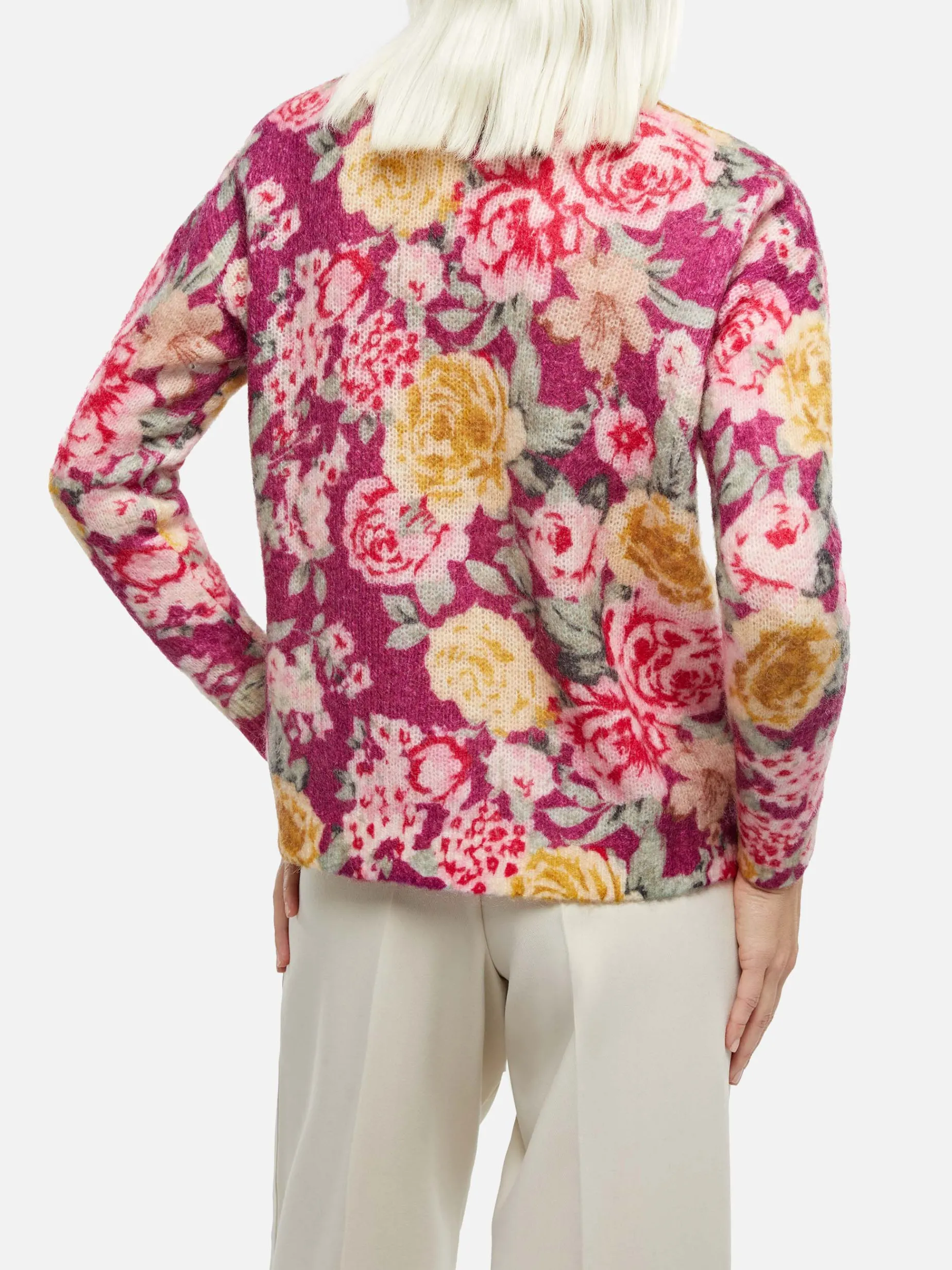 Damenpullover Louise aus Kaschmirmischung mit Blumenprint