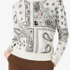 Damenpullover mit aufgesticktem Bandana-Print