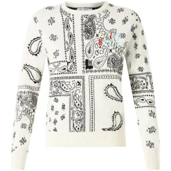 Damenpullover mit aufgesticktem Bandana-Print