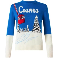 Damenpullover mit Courma-Vintage-Postkartendruck